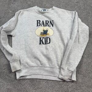 Vintage Lees Youth Medium Barn Kid Gray Long Sleeve Sweatshirt